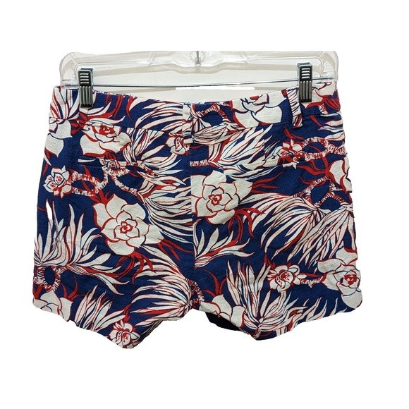 J.CREW Pants - J. CREW Shorts Sz 2 98 Cotton 2 Elastane Front Pockets Mid Rise Blue White Red